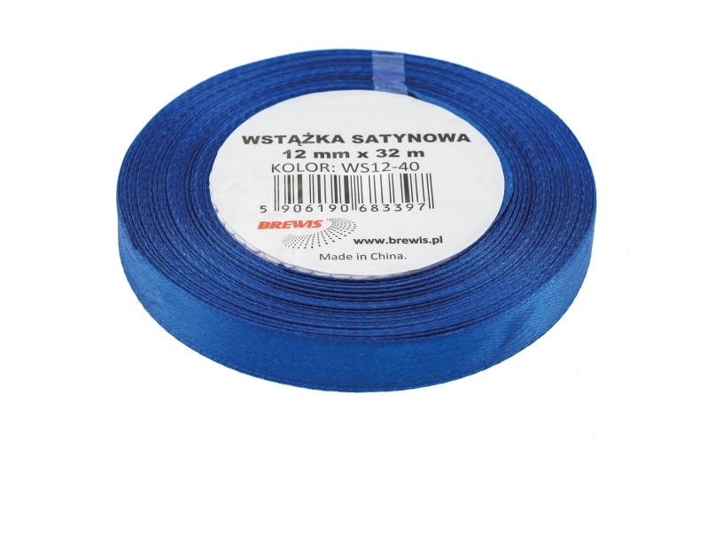 Wstążka satynowa 12mmx32m granatowa Brewis